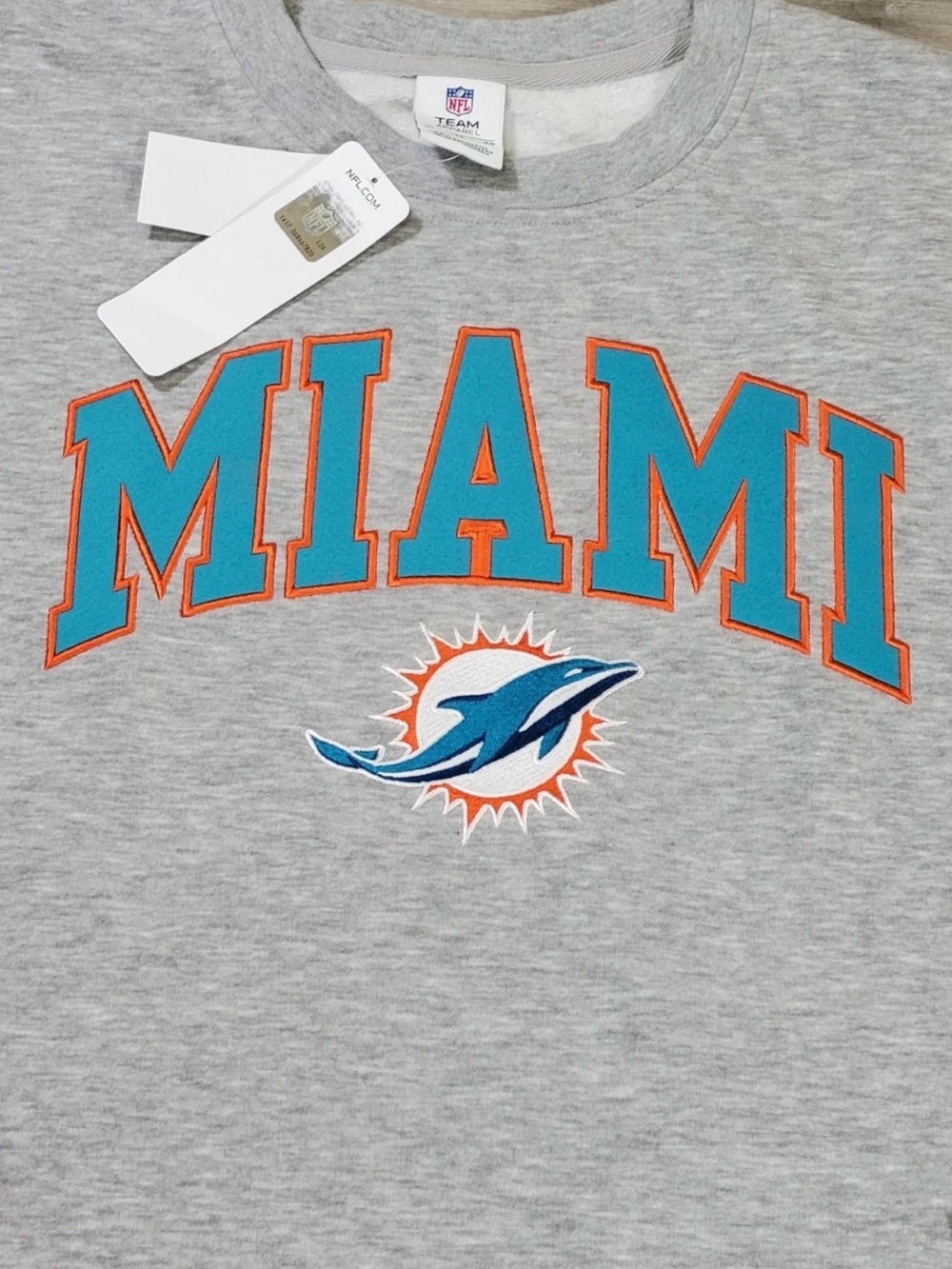 NFL Gray Crewneck Sweatshirt with White NFL Tag